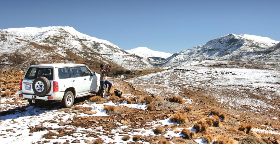 Lesotho was depressingly free of snow when we visited the country early in August, but we did manage to finds some of it.